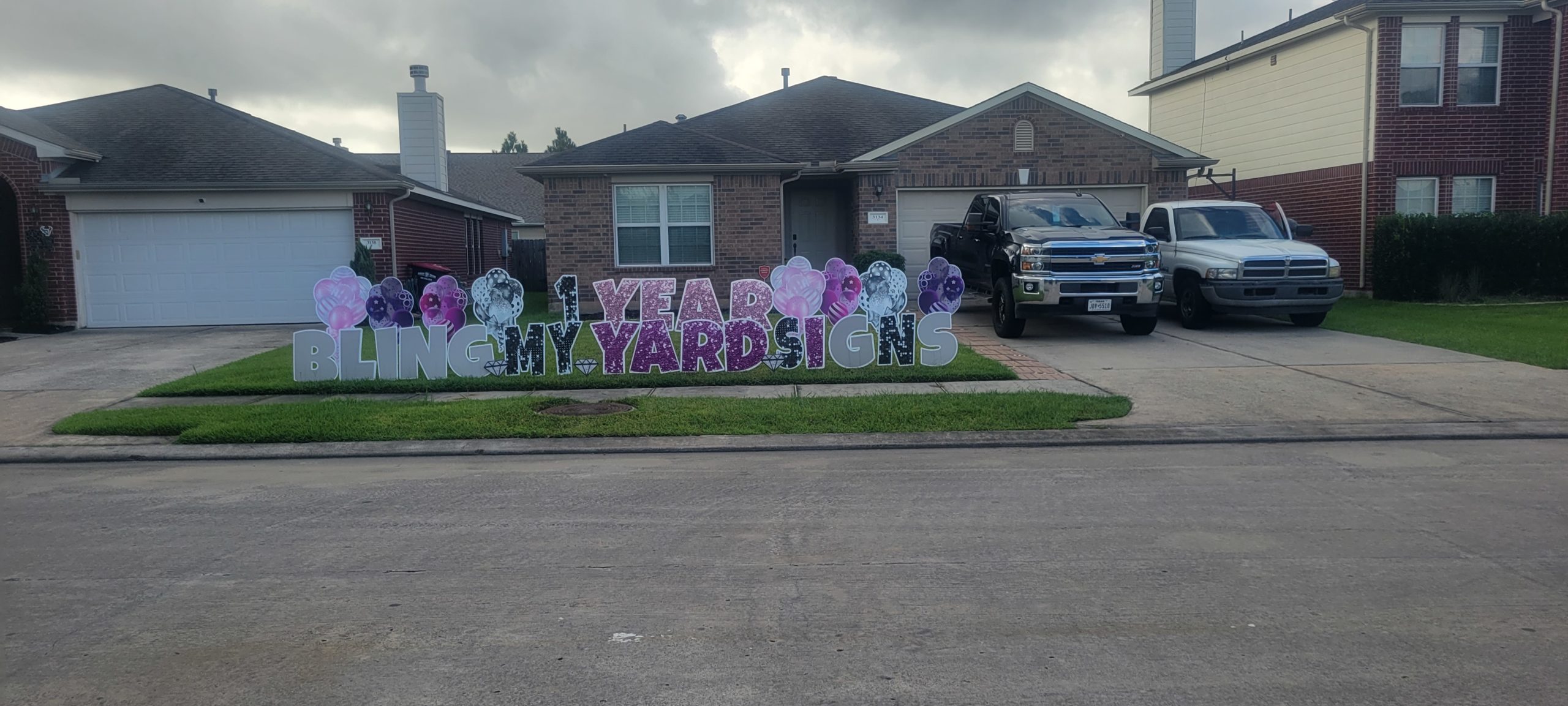 1 year anniversary yard sign