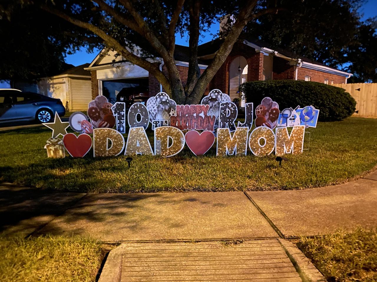 10 year old boy Birthday yard sign