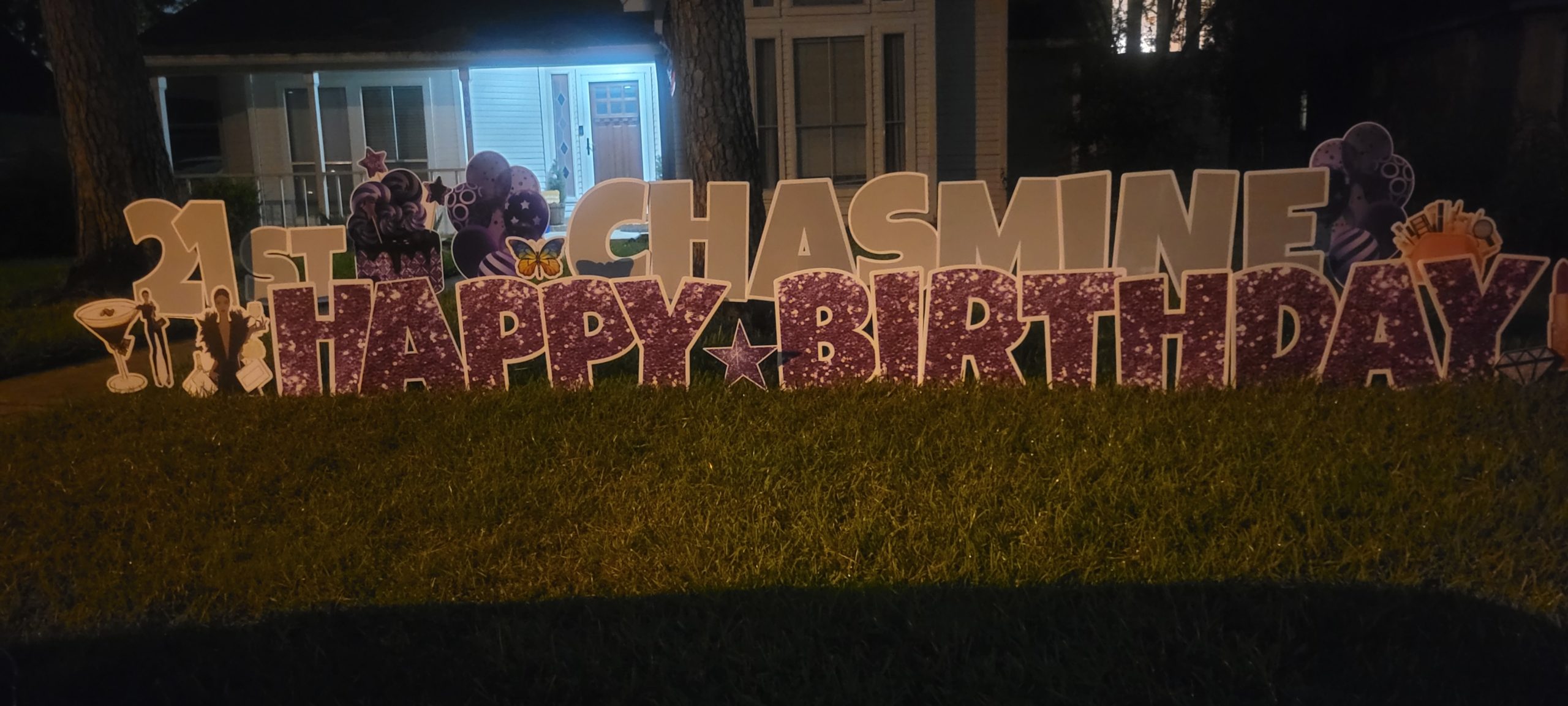 21st birthday woman yard sign